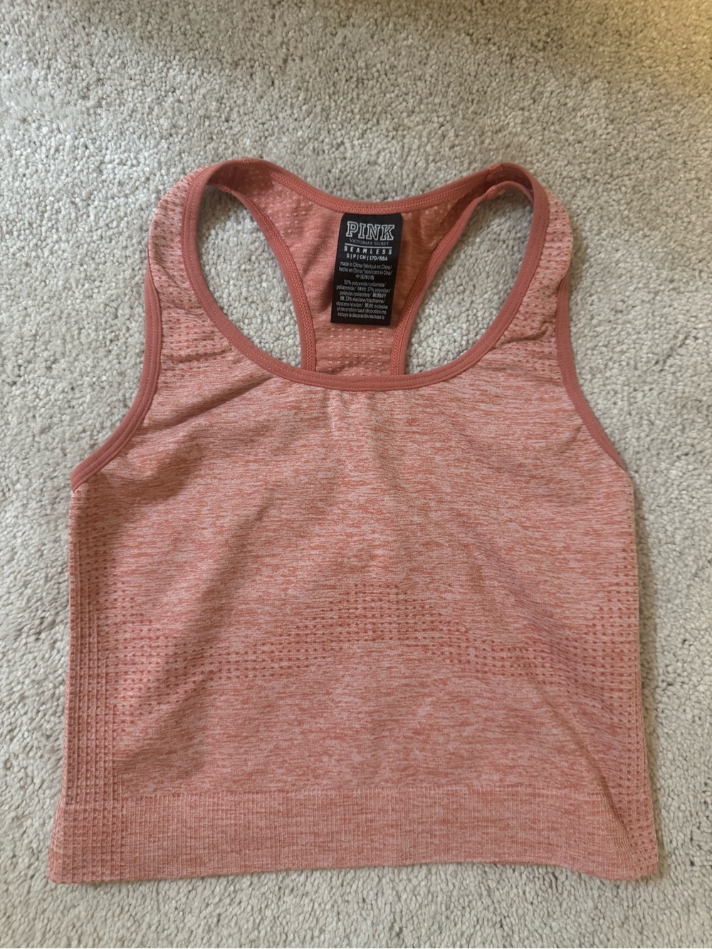 PINK Victoria's Secret Coral Seamless Racerback Tank
